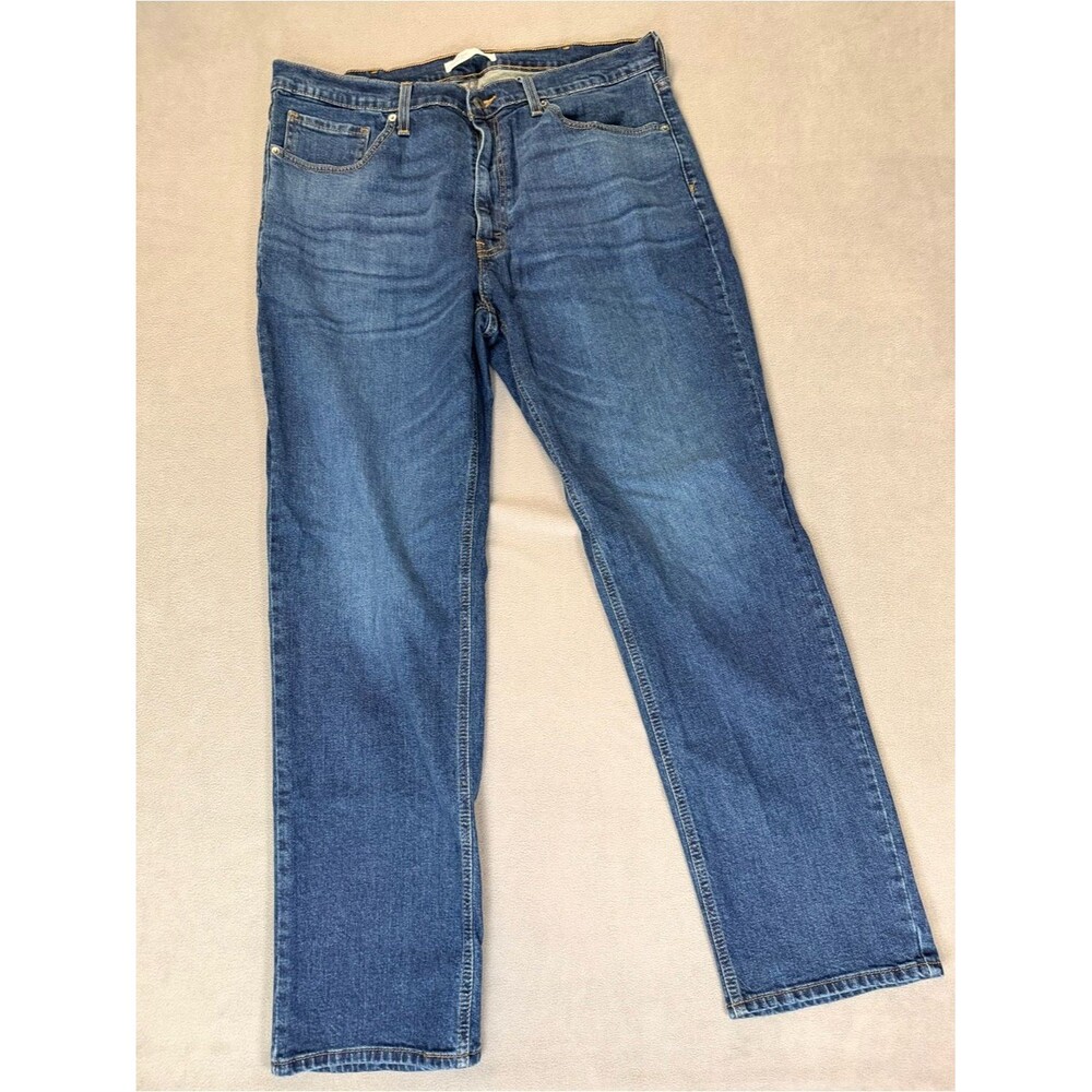 Levi Strauss Signature Men's Athletic Cut Straight Leg Blue Denim Jeans- 38x32